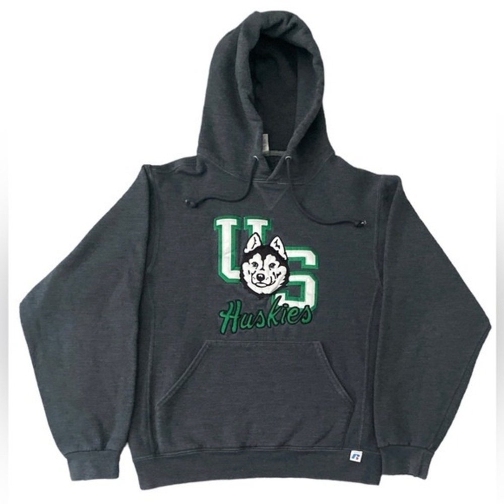 UNIVERSITY OF SASKATCHEWAN HUSKIES Gray Graphic Hoodie in Small